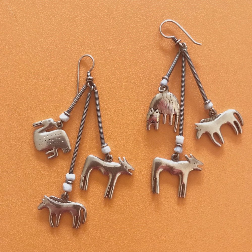 Laurel Burch Animal Dangle Earrings